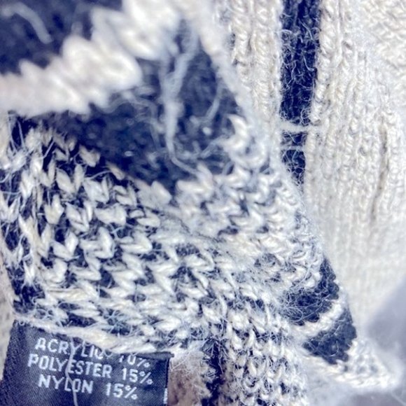 🌟Mia Maddison Long Cardigan Sweater Duster Grey Black Fuzzy Open Front M - Picture 8 of 9